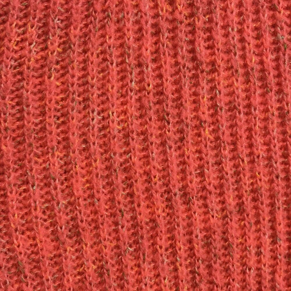 Natural Life Womens Orange Marled Ribbed V-Neck Knit Pullover Sweater Sz M Beach - Picture 3 of 6